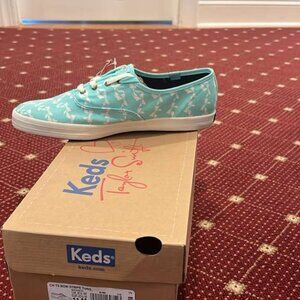Keds - Turqouise w Bow pattern - Champion Originals Lace-Up - size 11